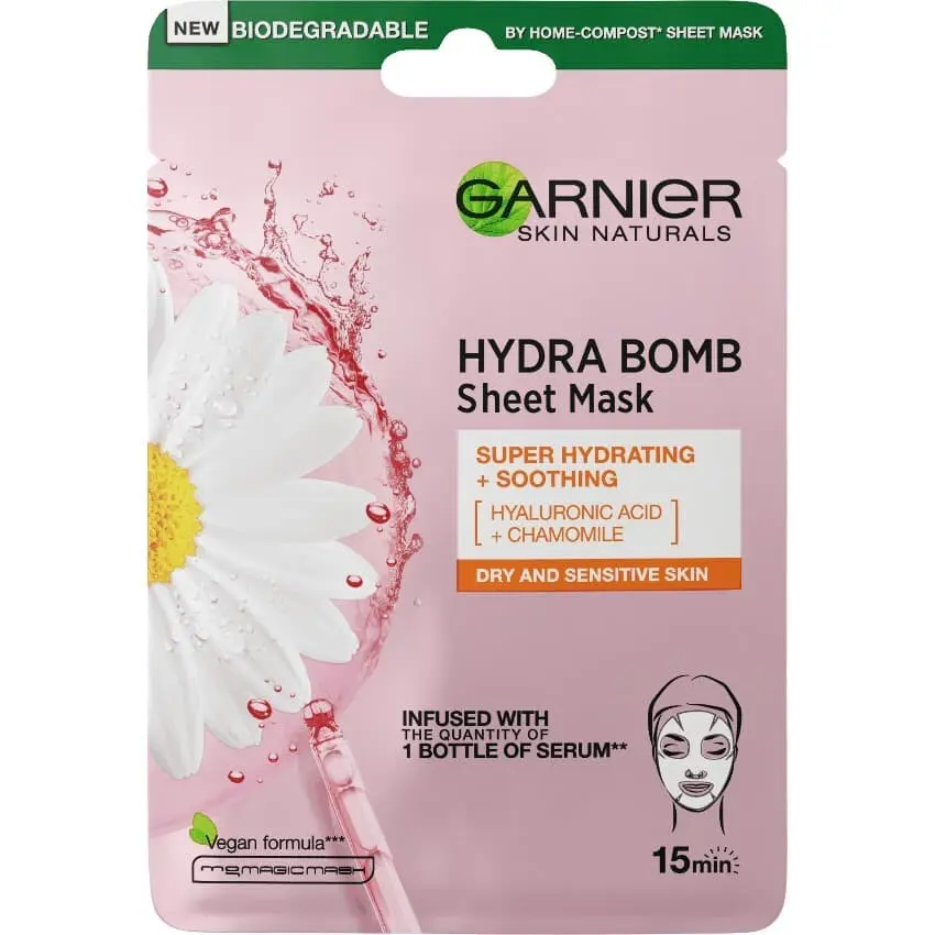 Garnier HydraBomb zklidňující textilní maska 28g