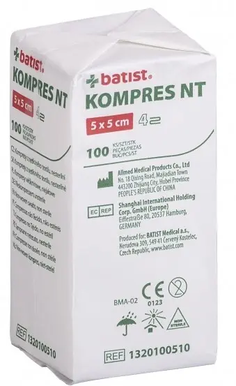 Batist Kompres gázové kompresy 5x5 cm (nesterilní), 100ks