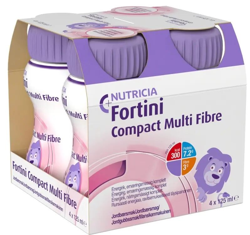 FORTINI COMPACT MULTI FIBRE S PŘÍCHUTÍ JAHODOVOU POR SOL 4X125ML