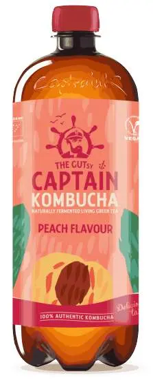 Captain Kombucha broskev BIO 1 l