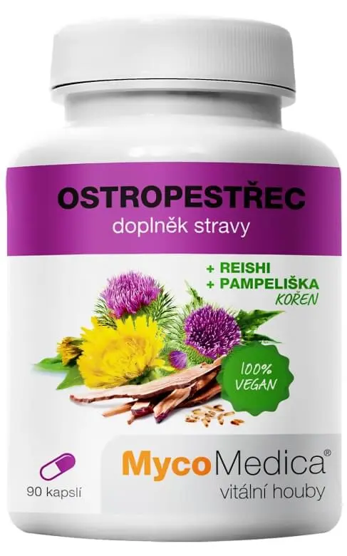 Mycomedica Ostropestřec + reishi + pampeliška 90 kapslí
