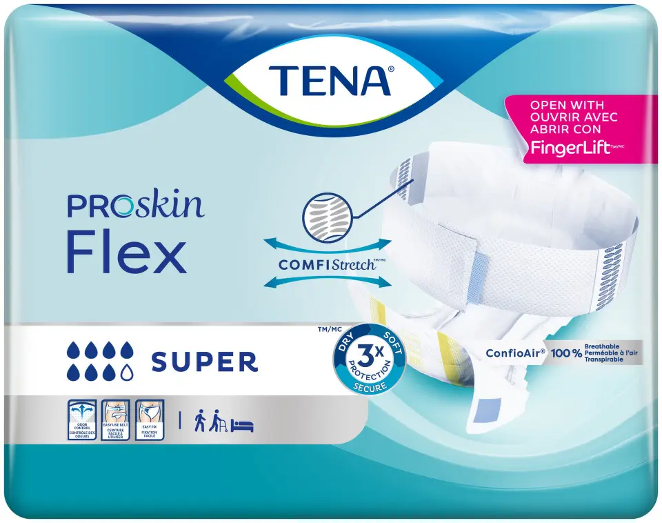 TENA Flex Super Large - Inkontinenční kalhotky s páskem na suchý zip (30ks)