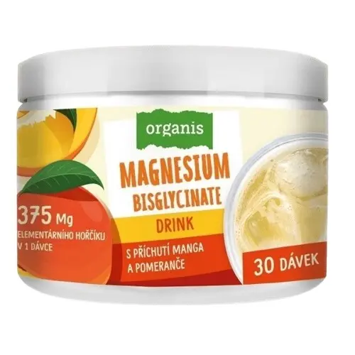Organis Magnesium Bisglycinate Drink mango a pomeranč 102g