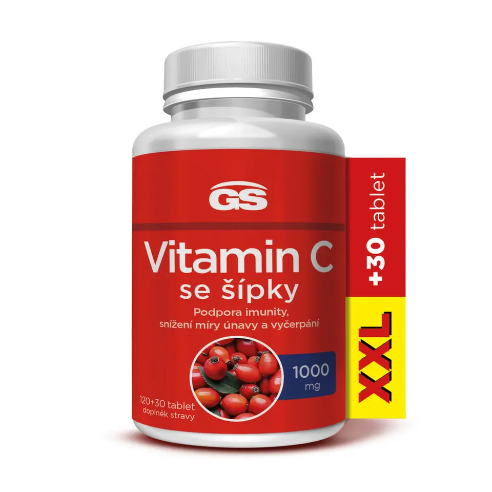 GS Vitamin C 1000mg se šípky tbl.120+30 XXL