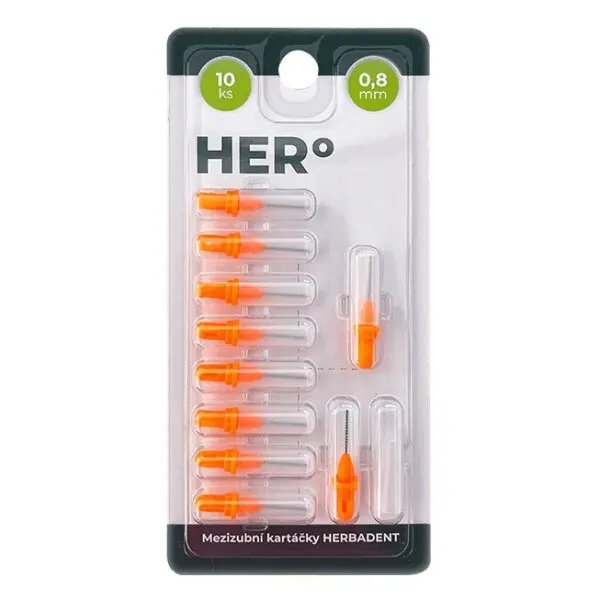 HERBADENT HERo náhr.mezizub.kart.0.8mm oranž.10ks