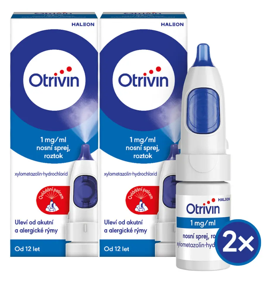 OTRIVIN 1MG/ML nosní podání sprej, roztok 1X10ML II - balení 2 ks