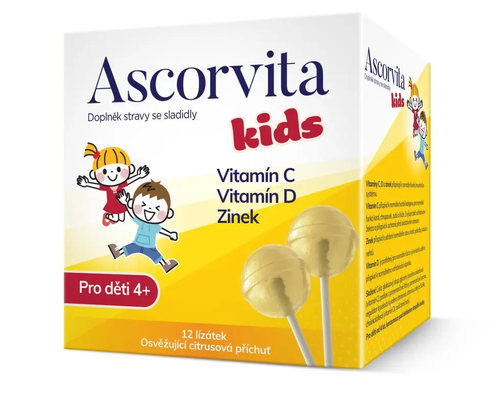 Ascorvita Kids lízátka pro děti 12 ks
