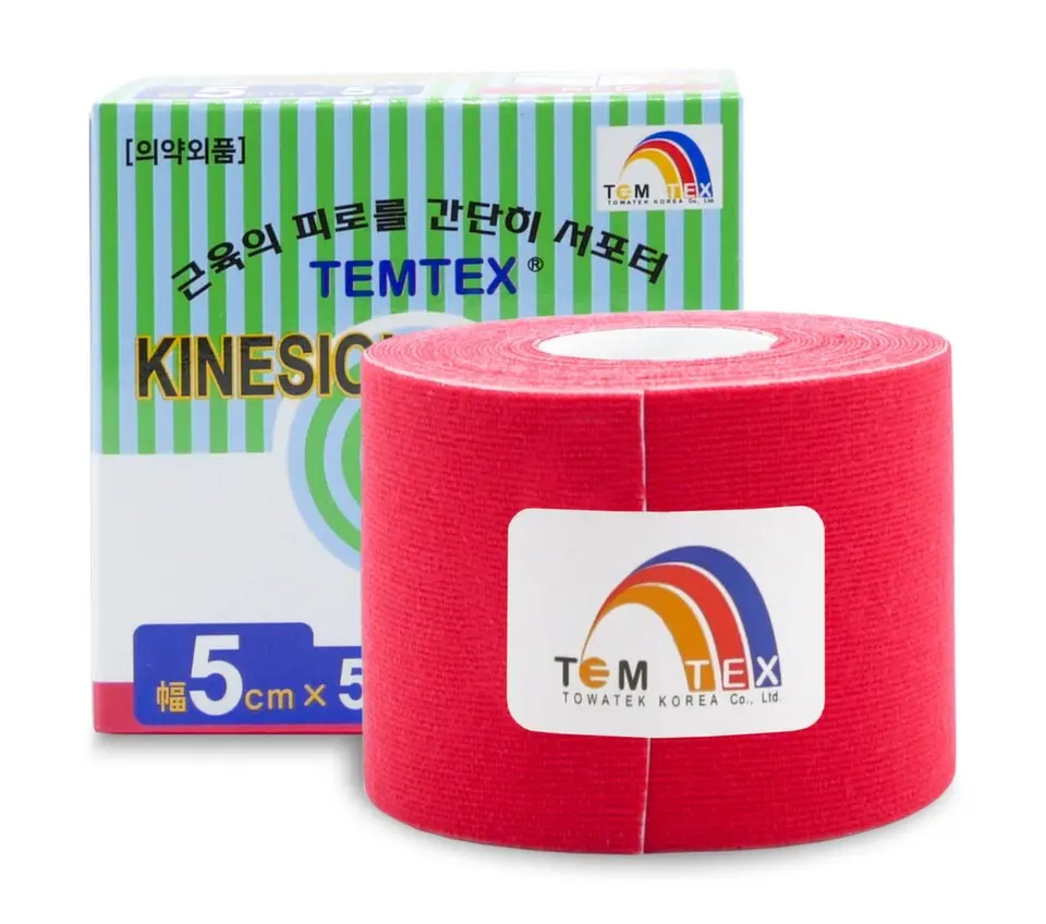 TEMTEX Kinesiology tape červená 5cmx5m