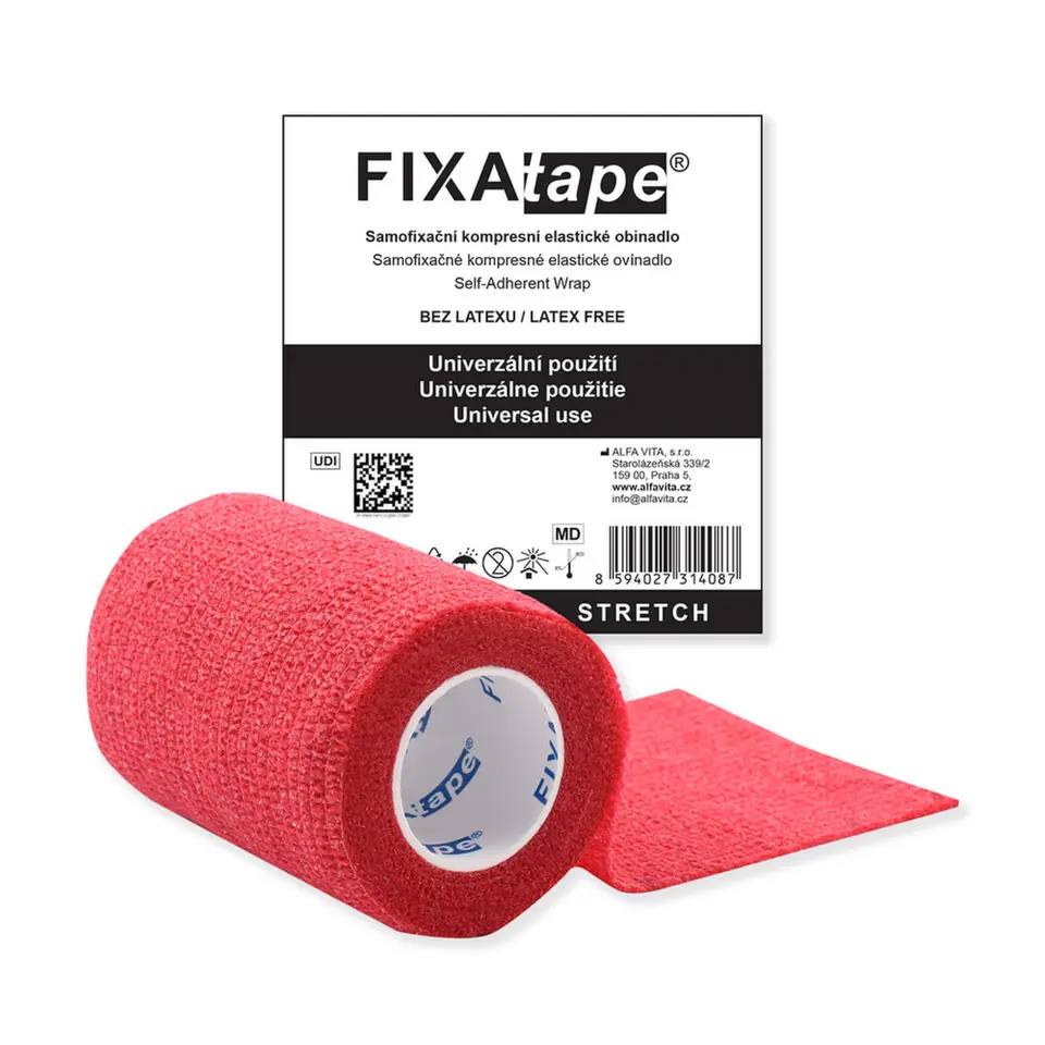 FIXAtape STRETCH samofix.obina.7.5x450cm červená