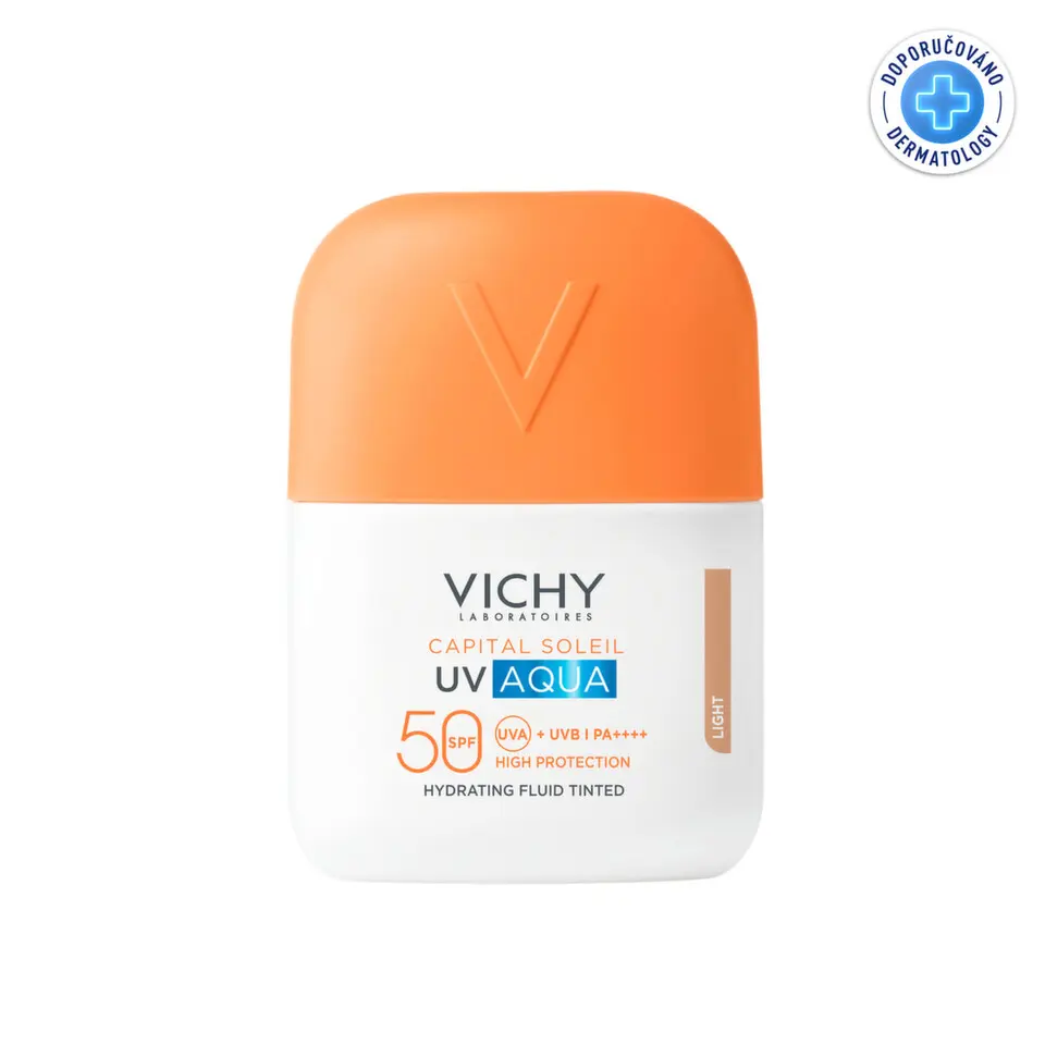 Vichy Capital Soleil UV Aqua ochranný tónovaný fluid na obličej s hydratačním účinkem SPF 50 50 ml