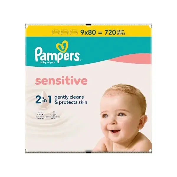 Pampers Sensitive Baby čisticí ubrousky pro miminko 720 ks