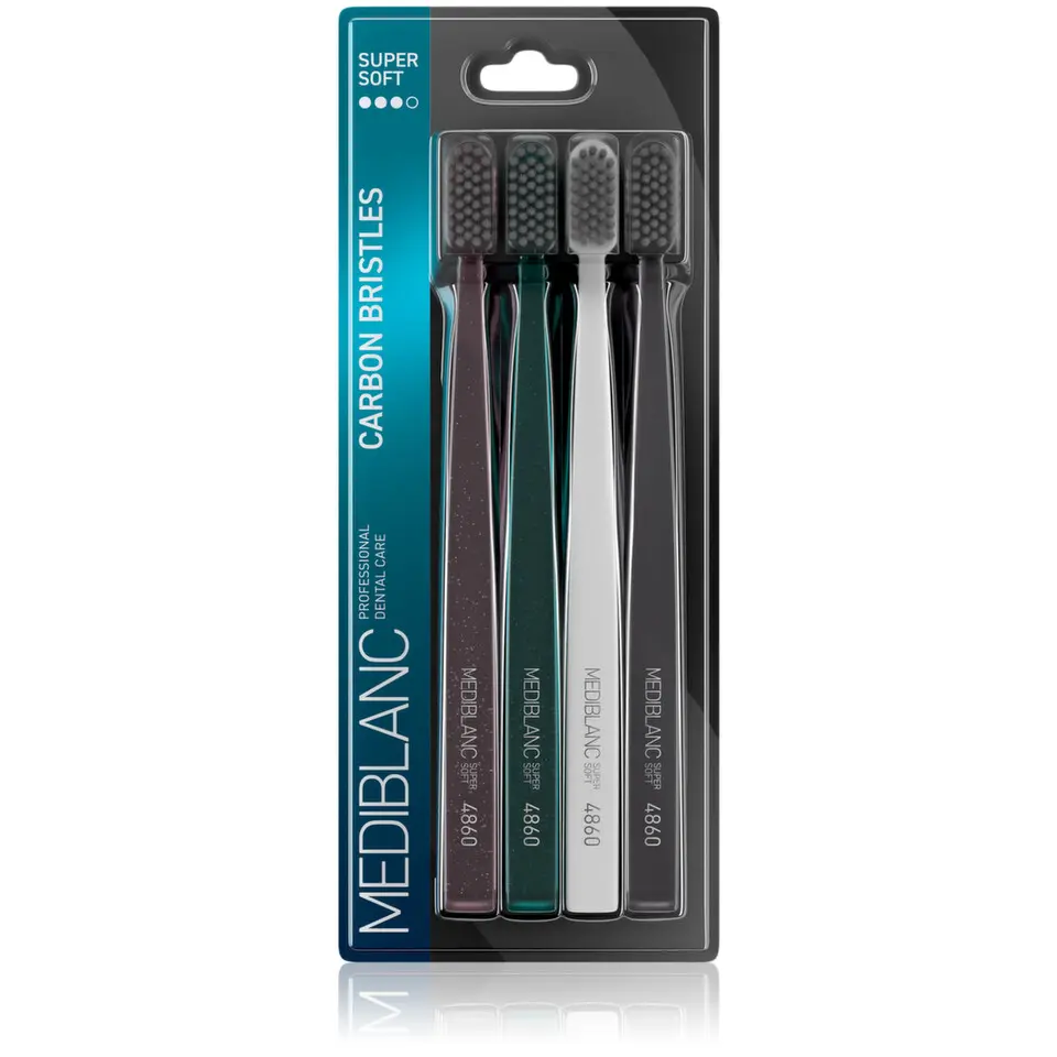 Mediblanc Zubní kartáčky s uhlíkovými štětinami 4860 Super soft 4 ks 4 ks