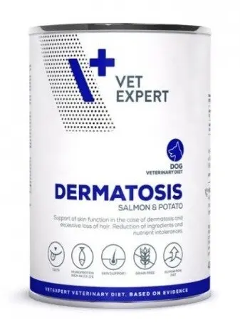 VetExpert VD 4T Dermatosis Dog Salmon&Potato konz.400g