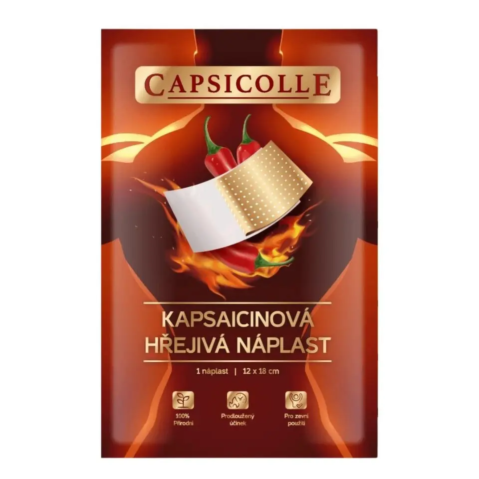 CAPSICOLLE Kapsaicinová hřejivá náplast 12x18 cm 1 kus