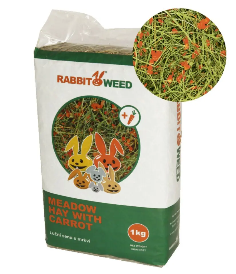 Seno luční s mrkví RabbitWeed 1kg/40l