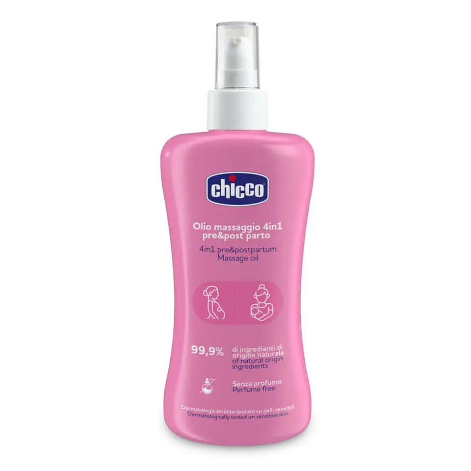 CHICCO Olej masážní před a po porodu 4v1, 200ml