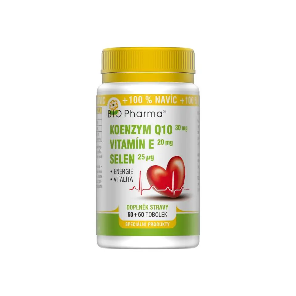 Koenzym Q10 30mg + Vitamin E 20mg + Selen 25mcg 60+60 tobolek