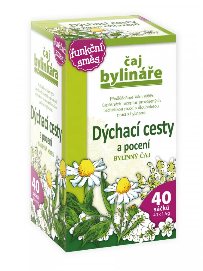 Čaj Bylináře Dýchací cesty a pocení 40x1.6g