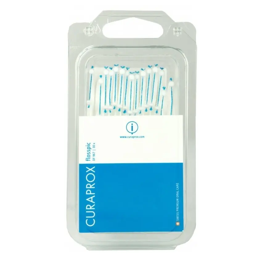 CURAPROX DF 967 dentální nit na plast.párátku 30ks