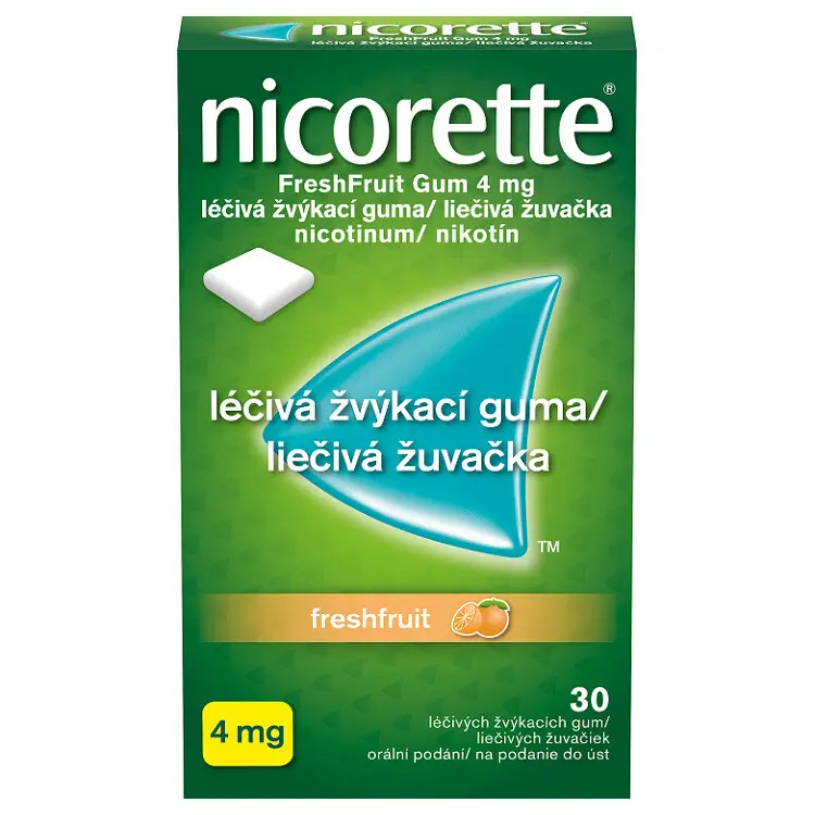 NICORETTE Freshfruit 4 mg Léčivá žvýkací guma 30 kusů