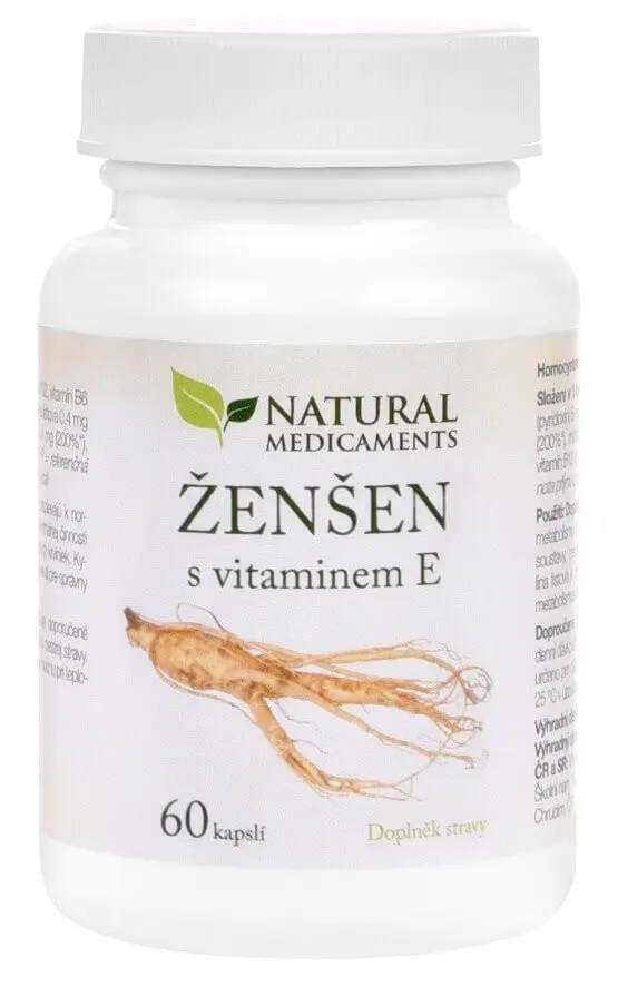 Natural Medicaments Ženšen+vitamín E cps.60