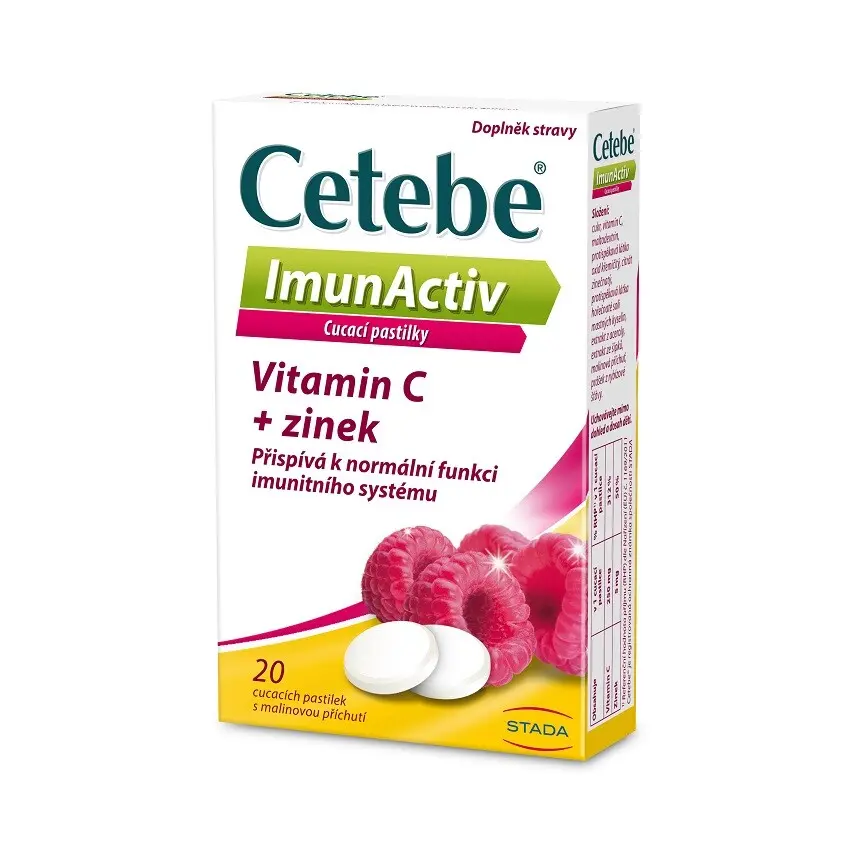 Cetebe Vitamin C + zinek, doplněk stravy 20 ks