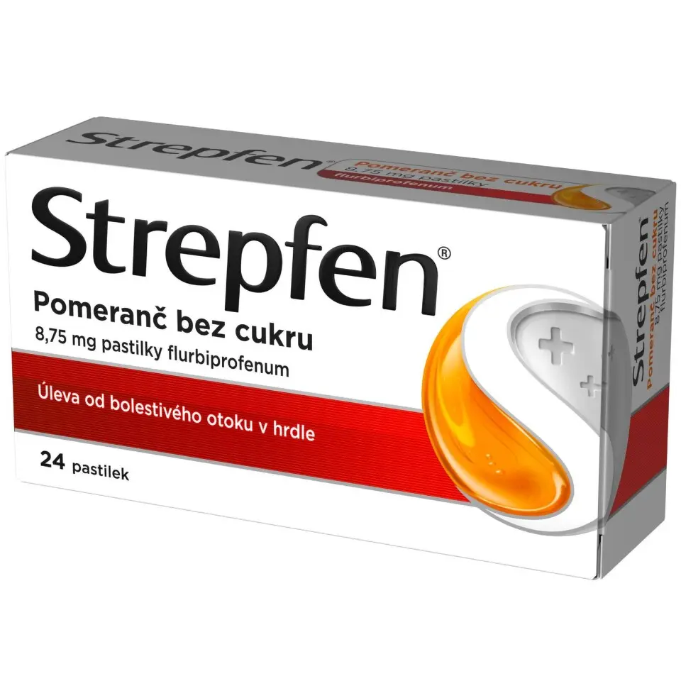 STREPFEN Pomeranč bez cukru 24 pastilek