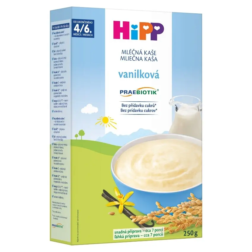 HiPP Mléčná první kaše vanilková PRAEBIOTIK 250g
