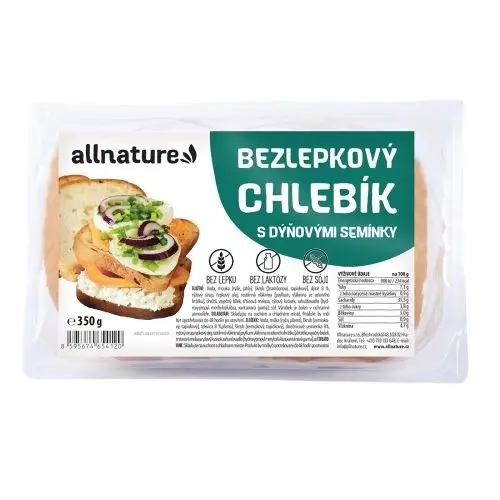 Allnature Bezlepkový chlebík s dýň.semínky 350g