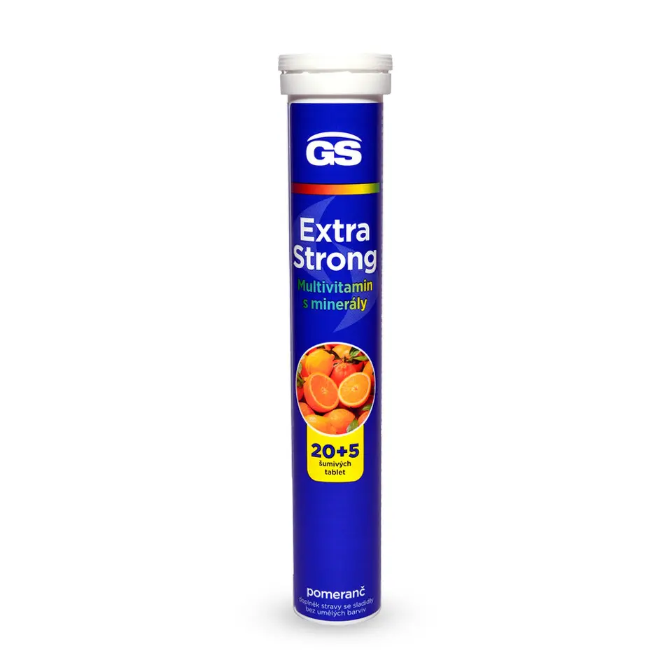 GS Extra Strong Multivitamin + minerály pomeranč šumivé tablety 20+5