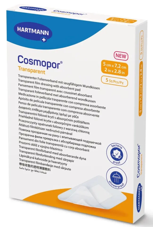 Hartmann Cosmopor transparent sterilní 5x7.2cm 5ks