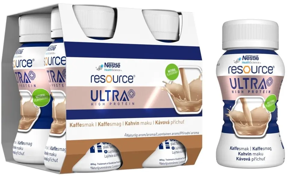 RESOURCE ULTRA + HIGH PROTEIN KÁVOVÁ PŘÍCHUŤ POR SOL 4X125ML