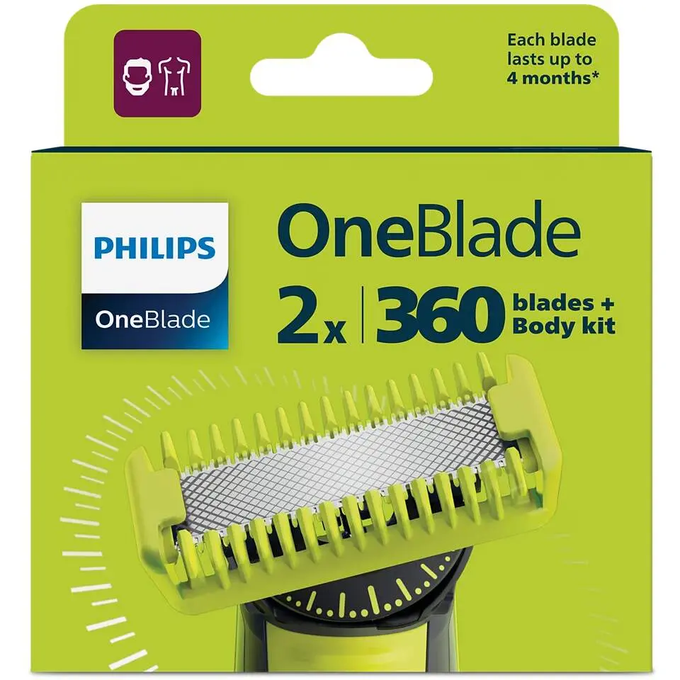 Philips OneBlade QP624/50 náhradní břity 360 + sada na tělo