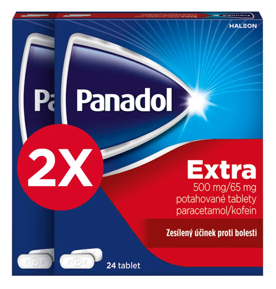 PANADOL EXTRA 500MG/65MG potahované tablety 24 IV - balení 2 ks