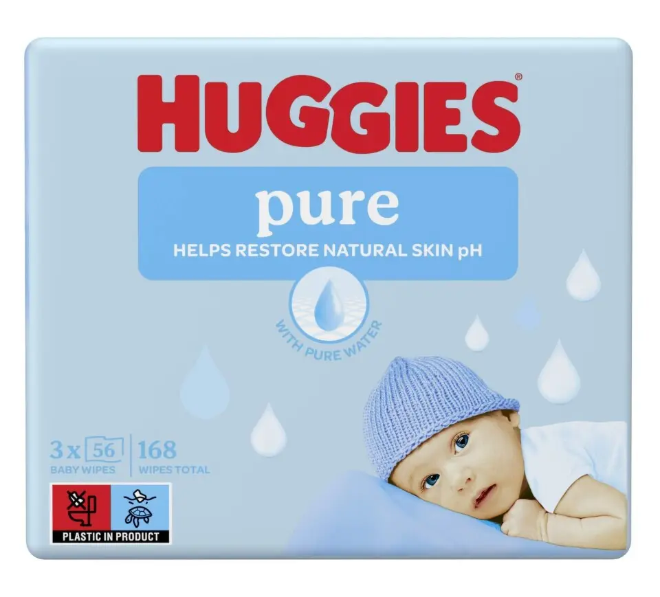 HUGGIES Pure vlhčené ubrousky 3x56ks
