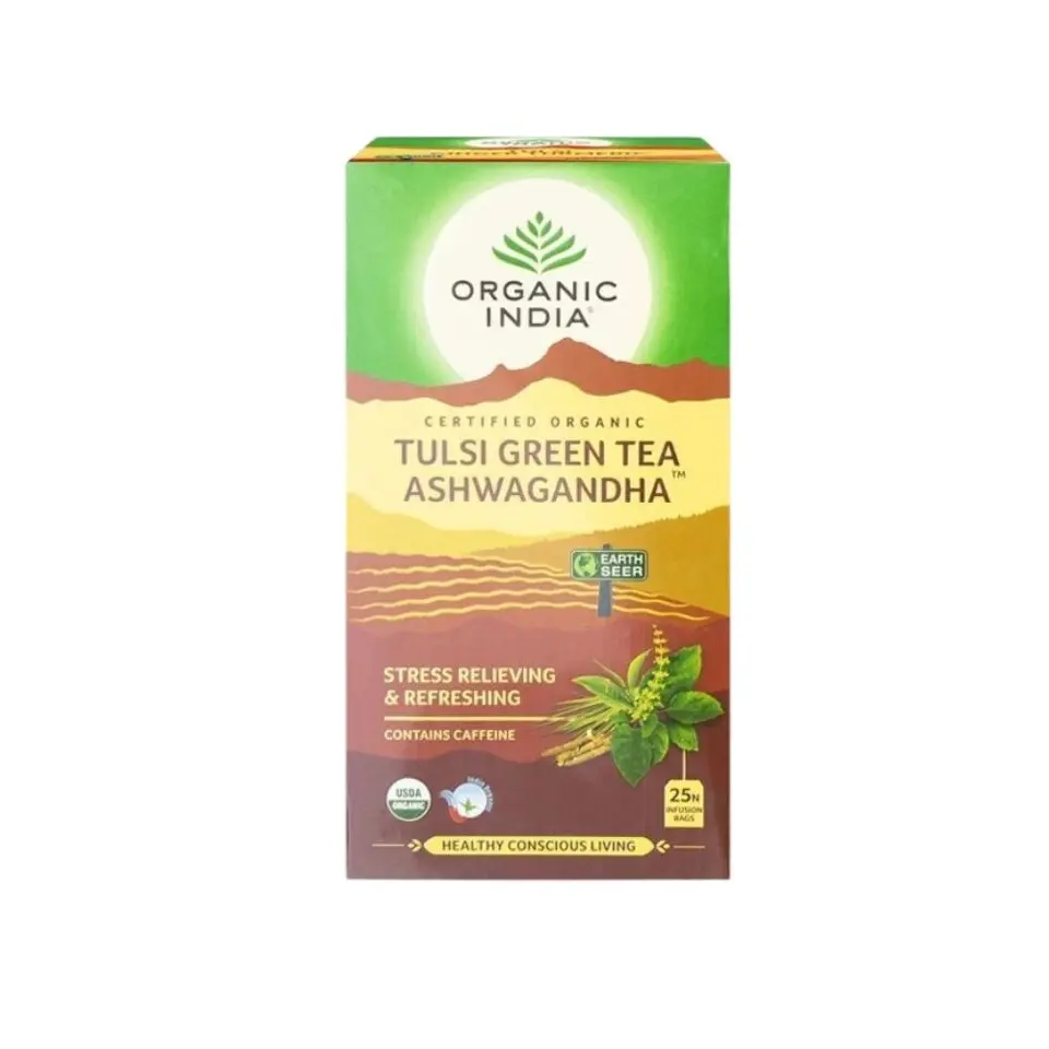 Tulsi se zeleným čajem a ashwagandhou BIO, 25 sáčků