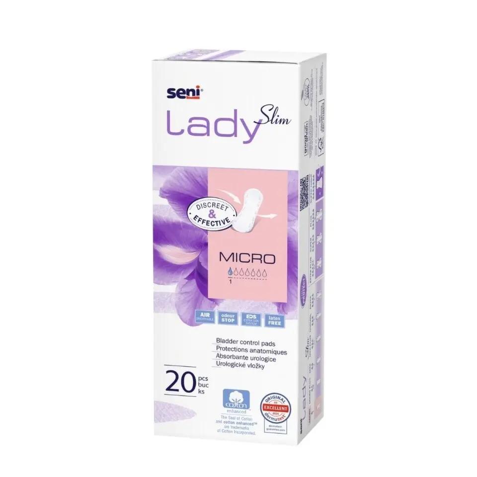 SENI LADY SLIM MICRO inkontinenční vložky pro ženy, 20 ks, 7,2 x 16,7cm