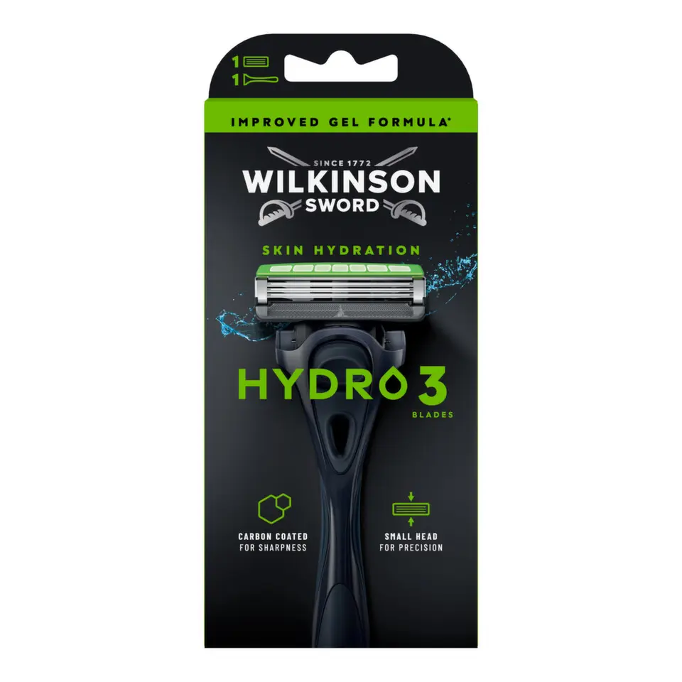 Wilkinson Sword Holicí strojek Hydro 3 Black Edition + 1 hlavice