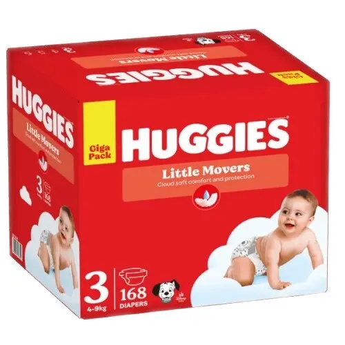 HUGGIES Little Movers 3 4-9kg 168ks box