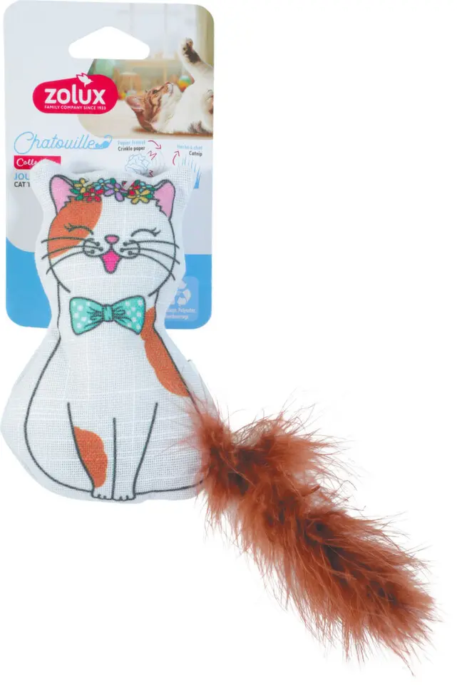 Hračka kočka CHATOUILLE Kočka s věnečkem Zolux