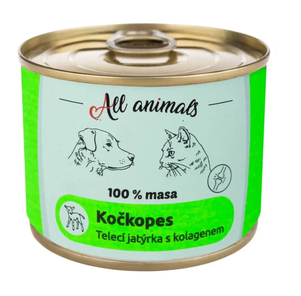 All Animals kočkopes konz. Telecí jatýrka s kol. 200g