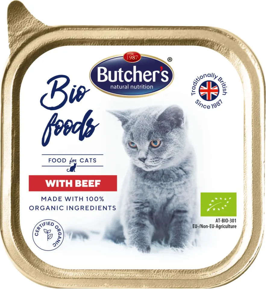 Butcher's Cat Bio Foods s hovězím vanička 85g + Množstevní sleva