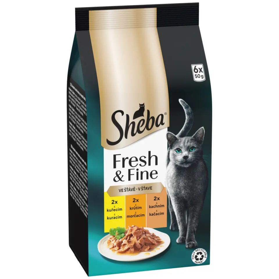 Sheba kapsa Fresh&Fine mix kuře,krůta,kachna 6x50g