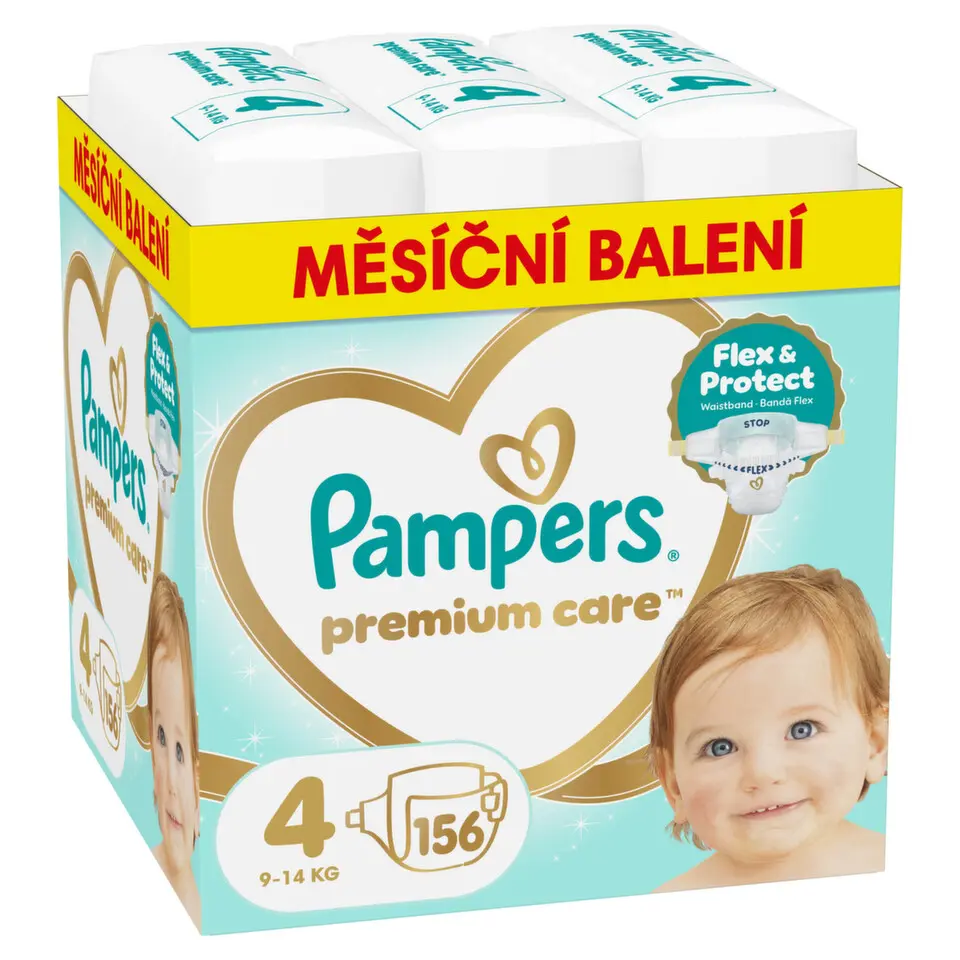 Pampers Pleny Premium Care, 9–14 kg, vel. 4 156 ks