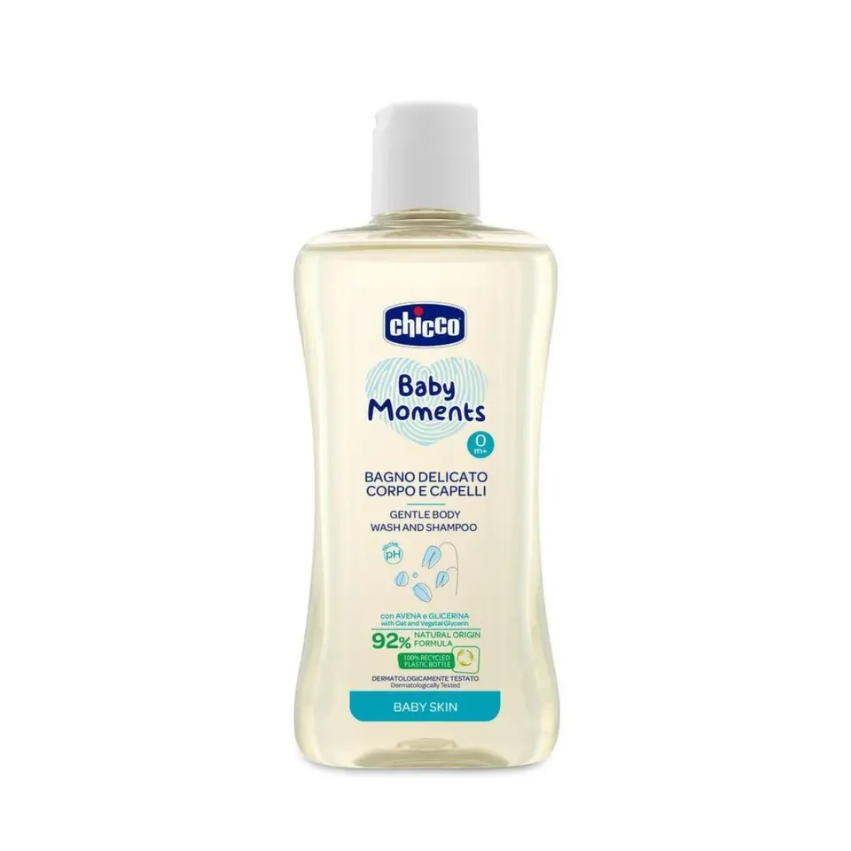 CHICCO Sprchový gel 2v1 na vlasy a tělo, Baby Moments 200 ml, 0m+