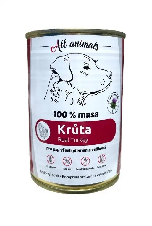 All Animals DOG konzerva  Krůtí mleté 400g
