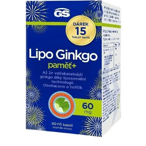 GS Lipo Ginkgo paměť+ 60mg 90+15 kapslí