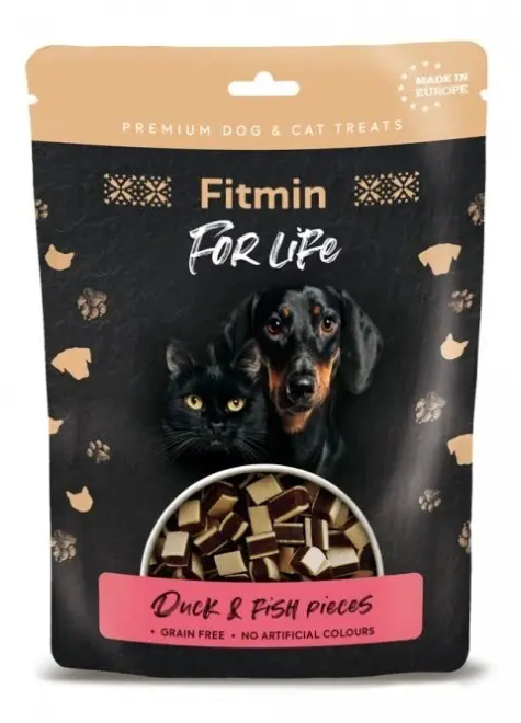 Fitmin FL dog, cat pochoutka Kachní kousky s rybou 70 g