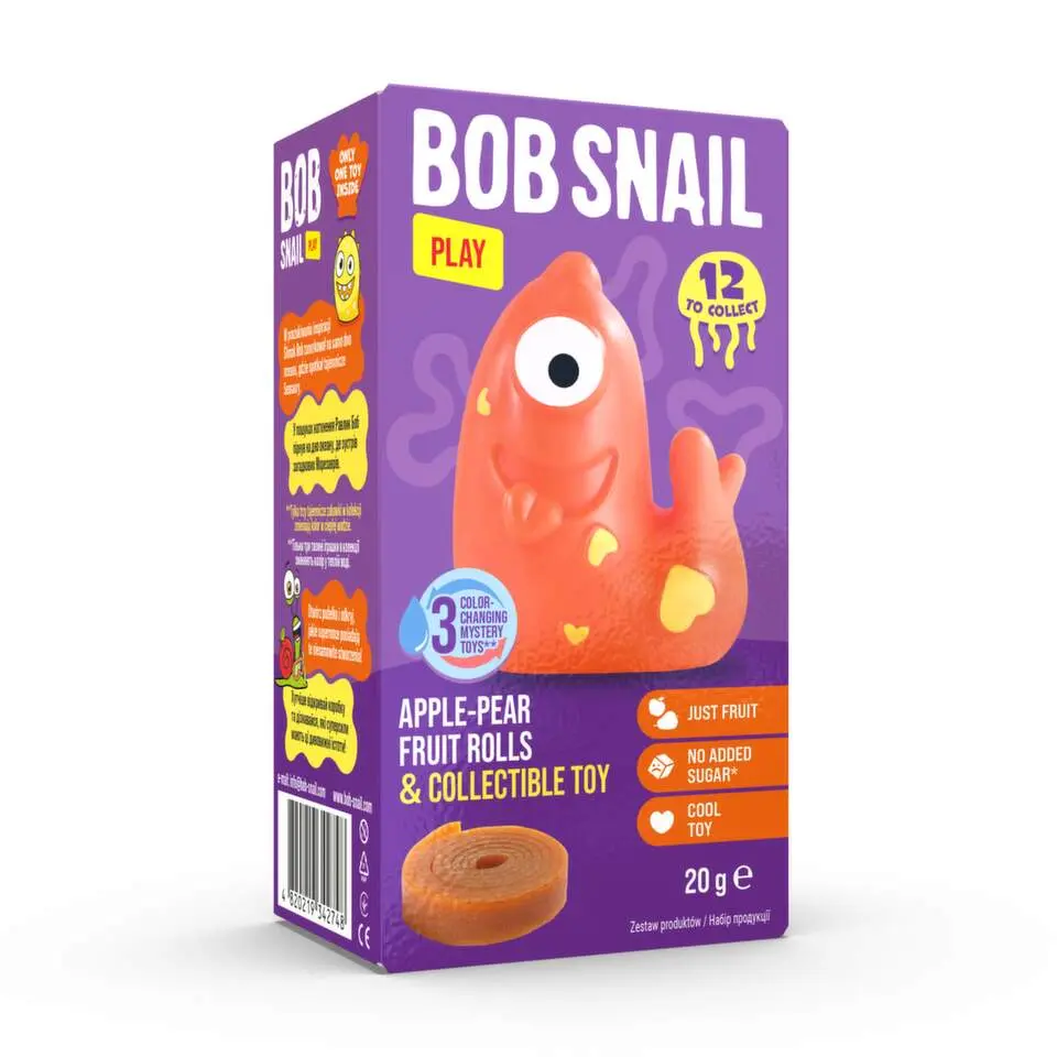 Šnek BOB rolka jablko-hruška s hračkou 2x10g