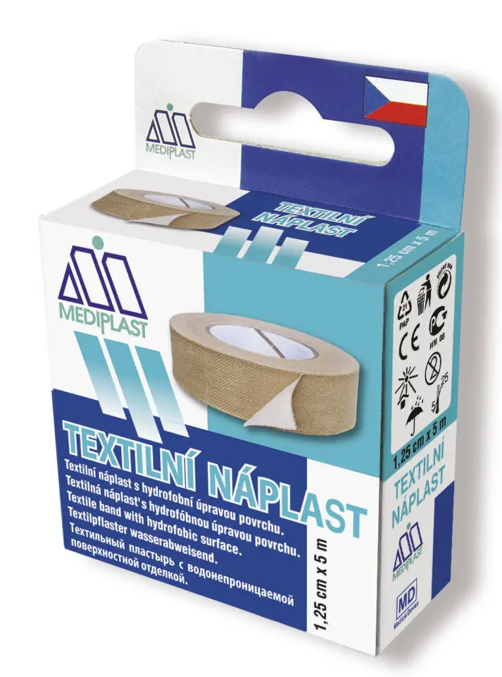 Náplast Mediplast 1.25cmx5m tkaná 1111 cívková